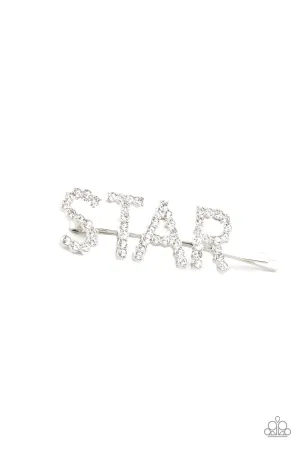 Star In Your Own Show - White Paparazzi Hair Pin