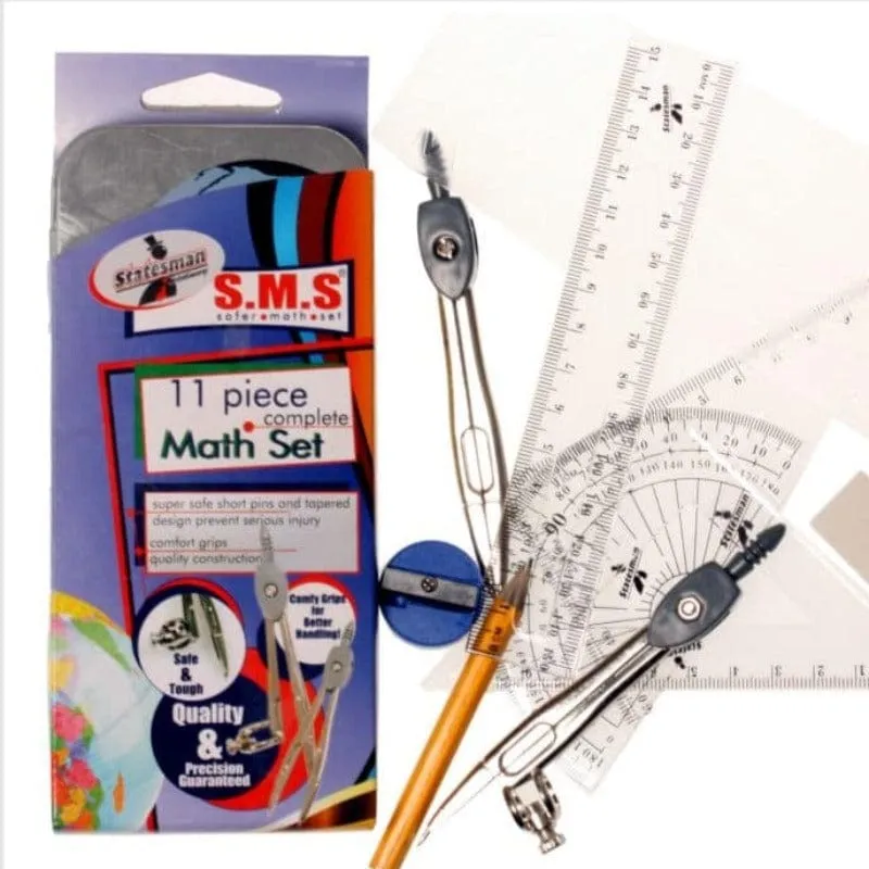 Statesman S.M.S. Safer Math Set 11 Piece High Quality