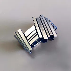 Stix Silver leather cuff bracelet