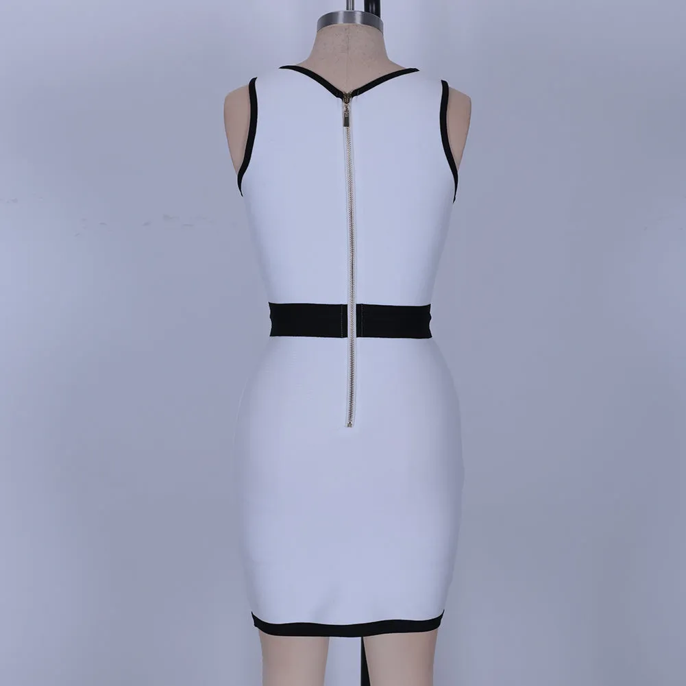 Strappy Sleeveless Metal Studded Mini Bandage Dress PF21109