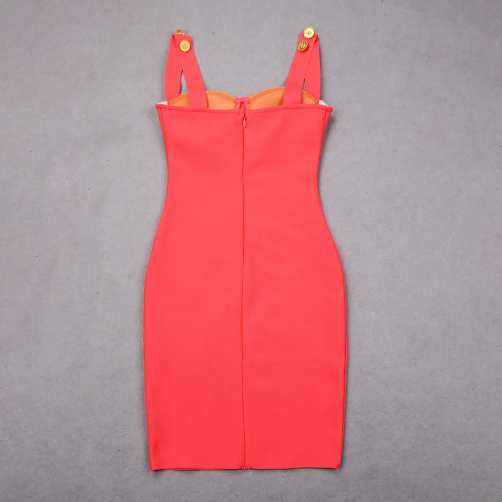Strappy Sleeveless Splicing Mini Bandage Dress