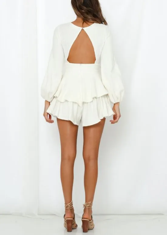 Sweater Dress With Puff Sleeves Tiered Skirt