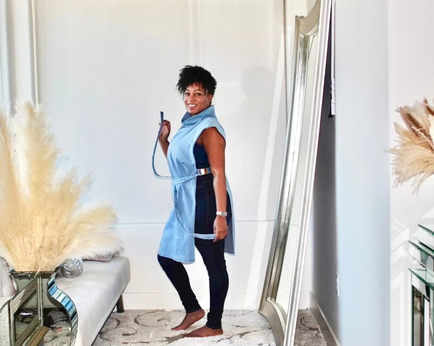 The Apron Topper Denim Top
