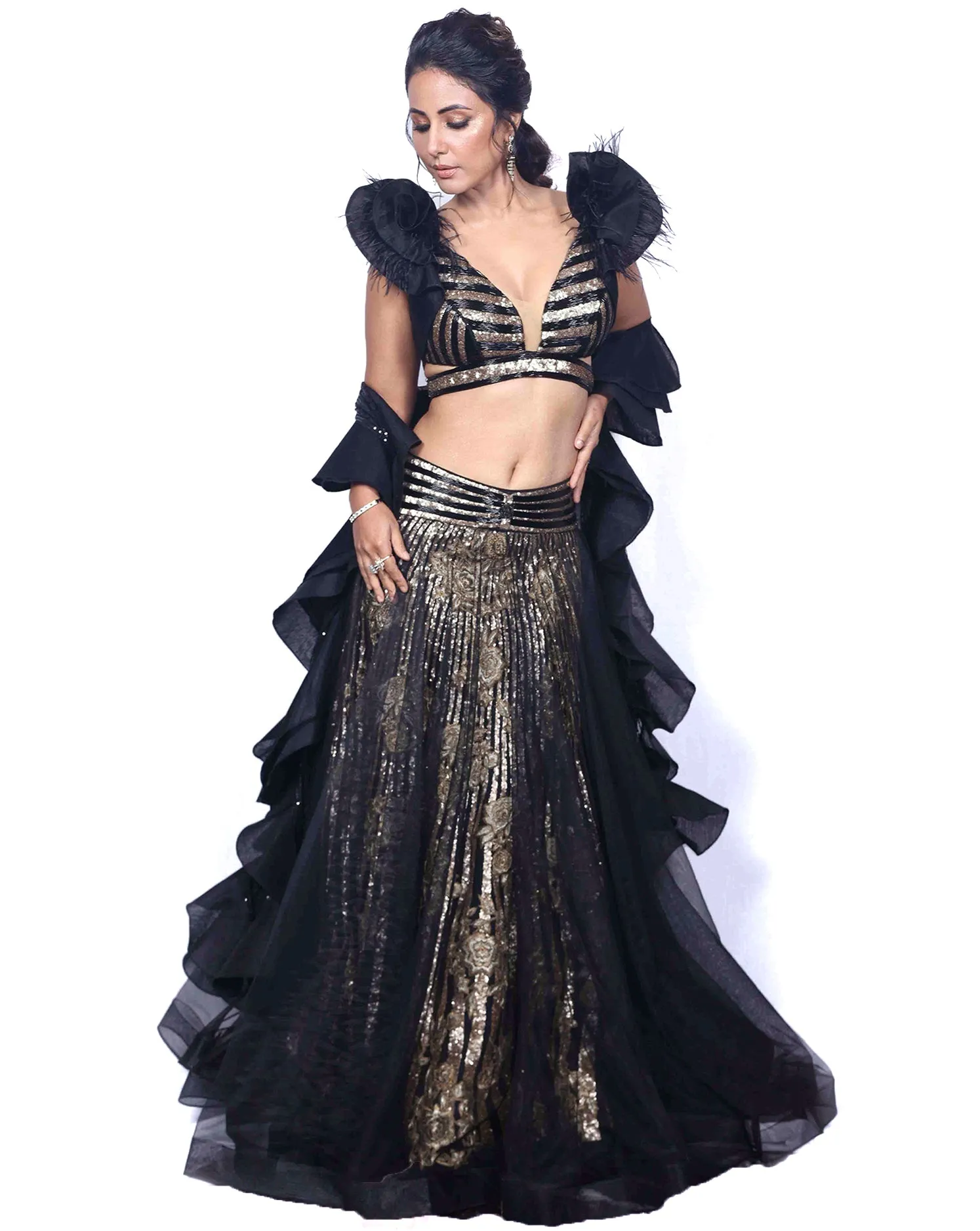 The Black and Gold Lehenga