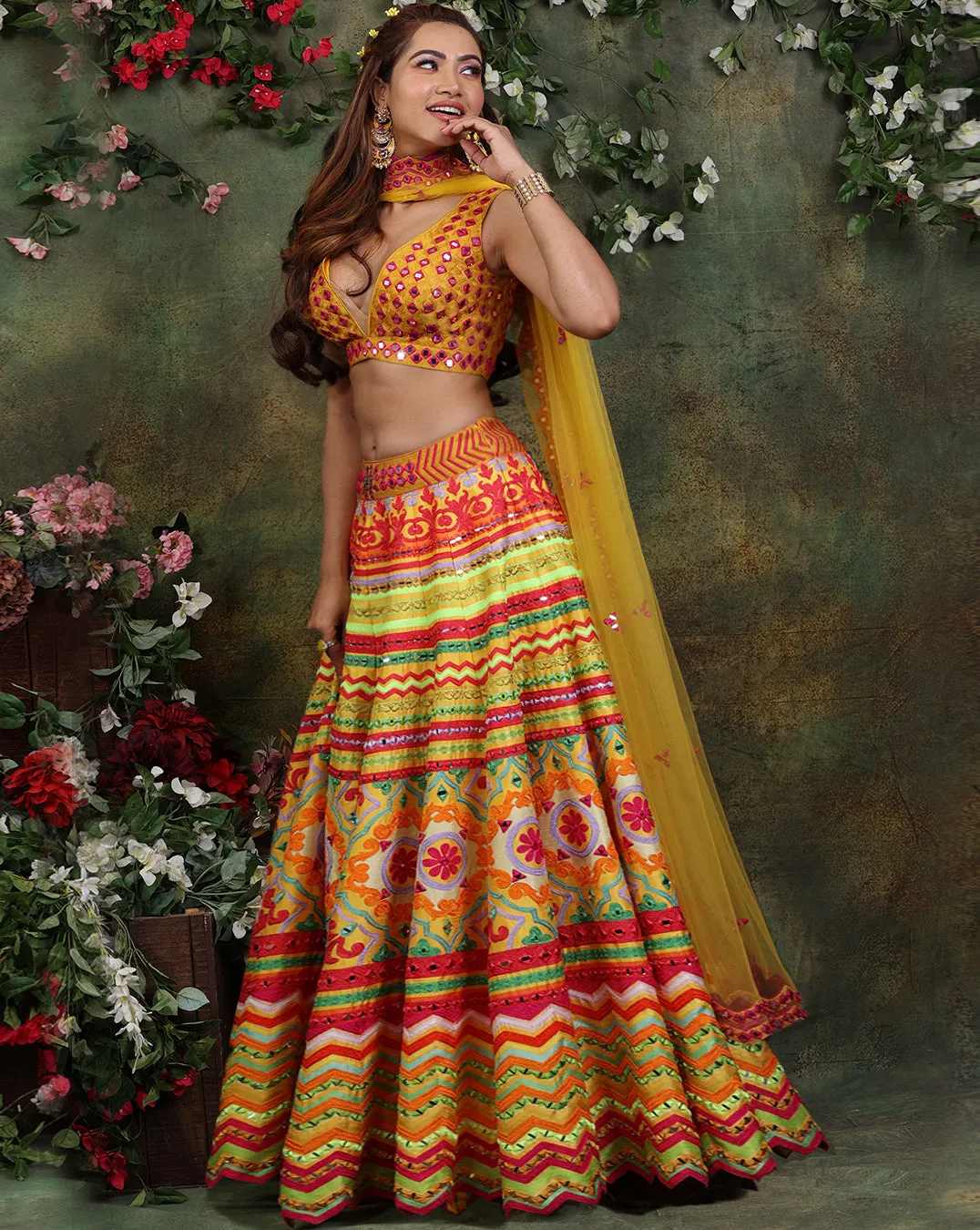 The Colourful Mirror Lehenga