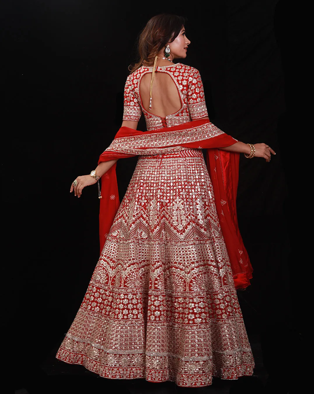 The Gota Red Lehenga