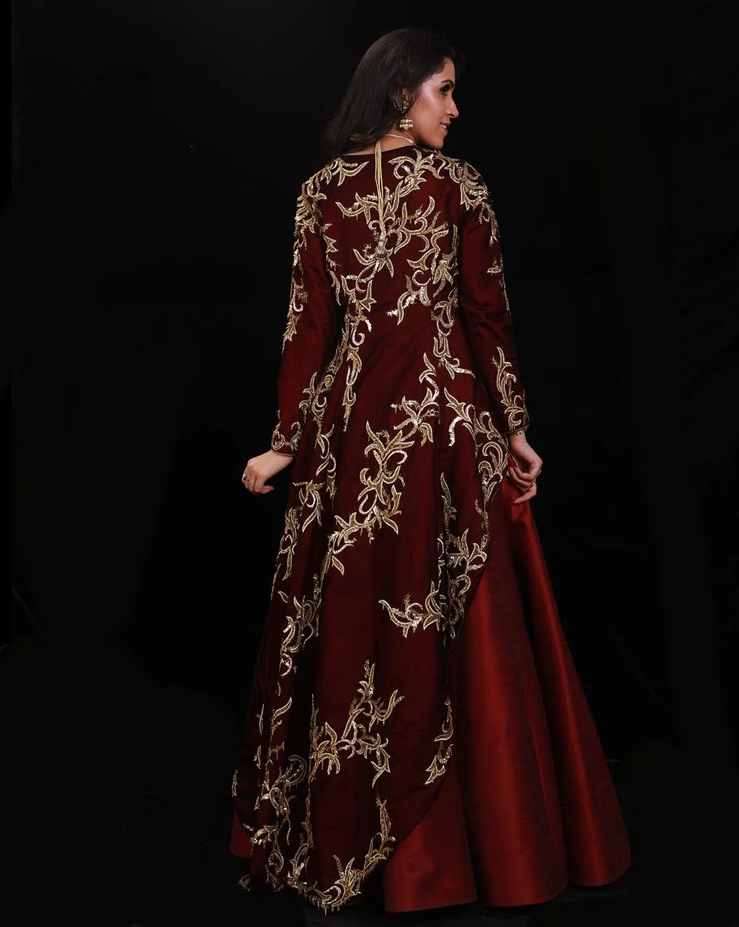 The Maroon Jacket Lehenga