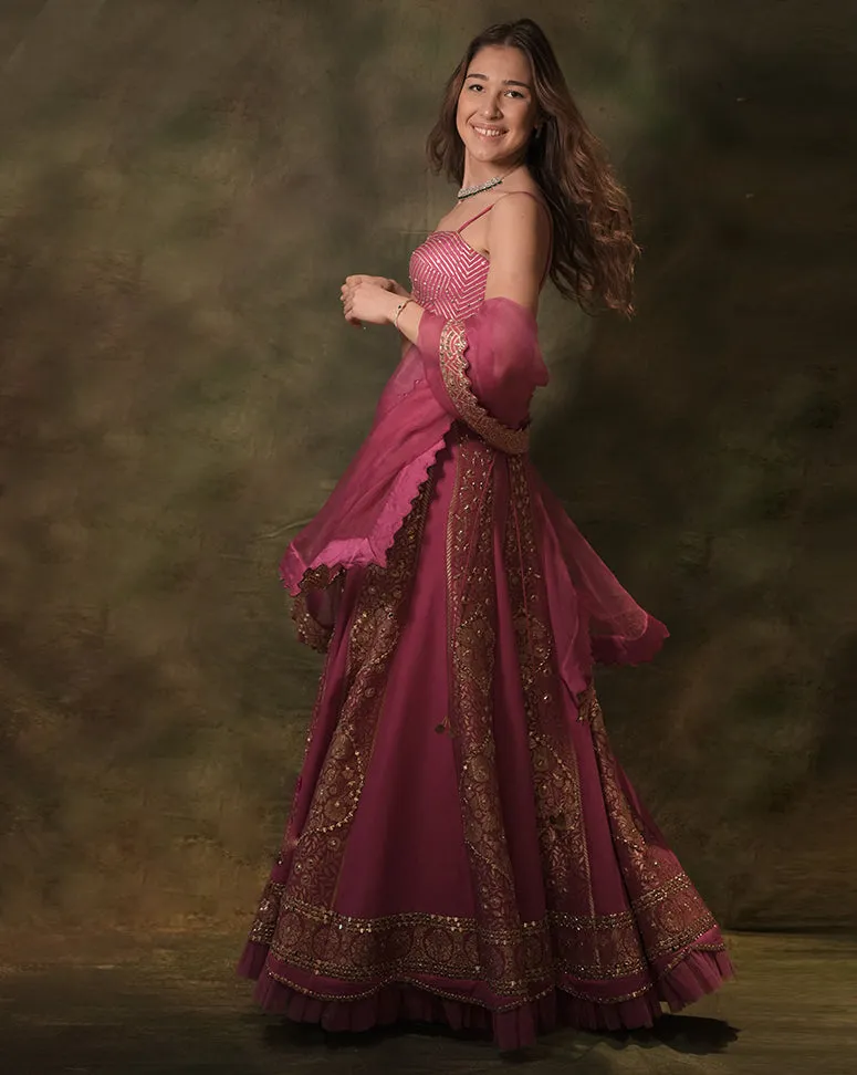 The Pink Alternate Brocade Lehenga