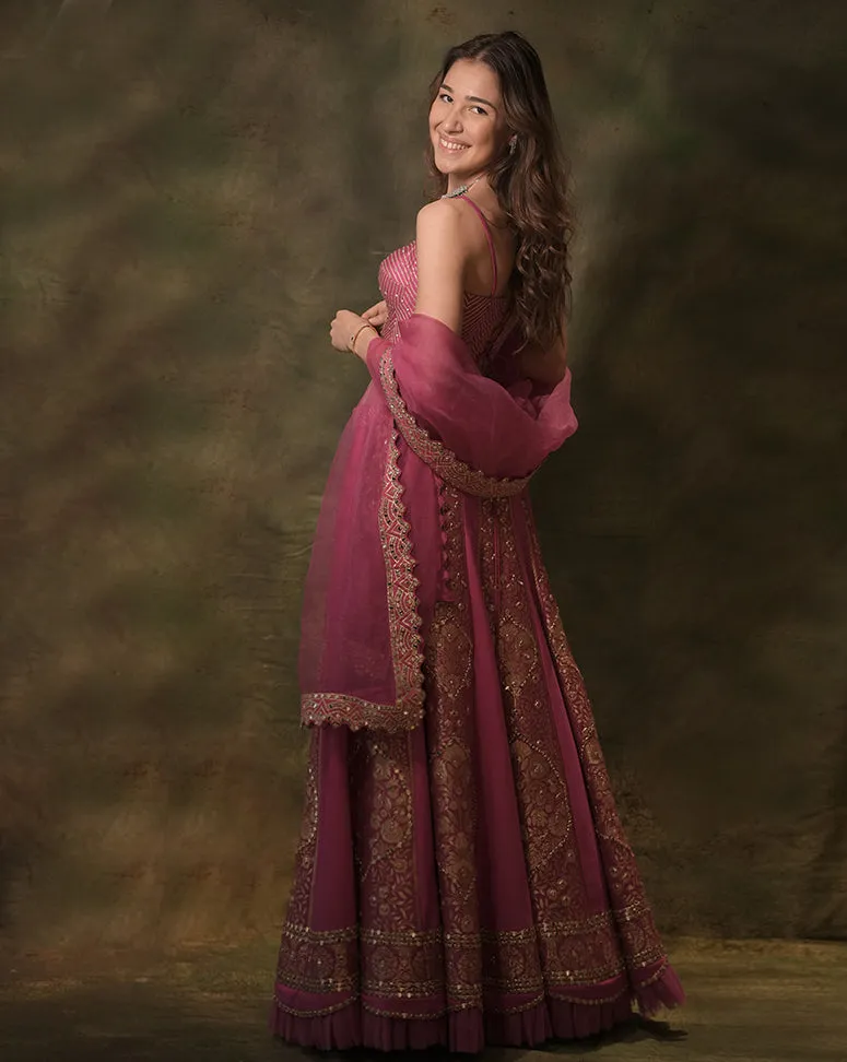 The Pink Alternate Brocade Lehenga