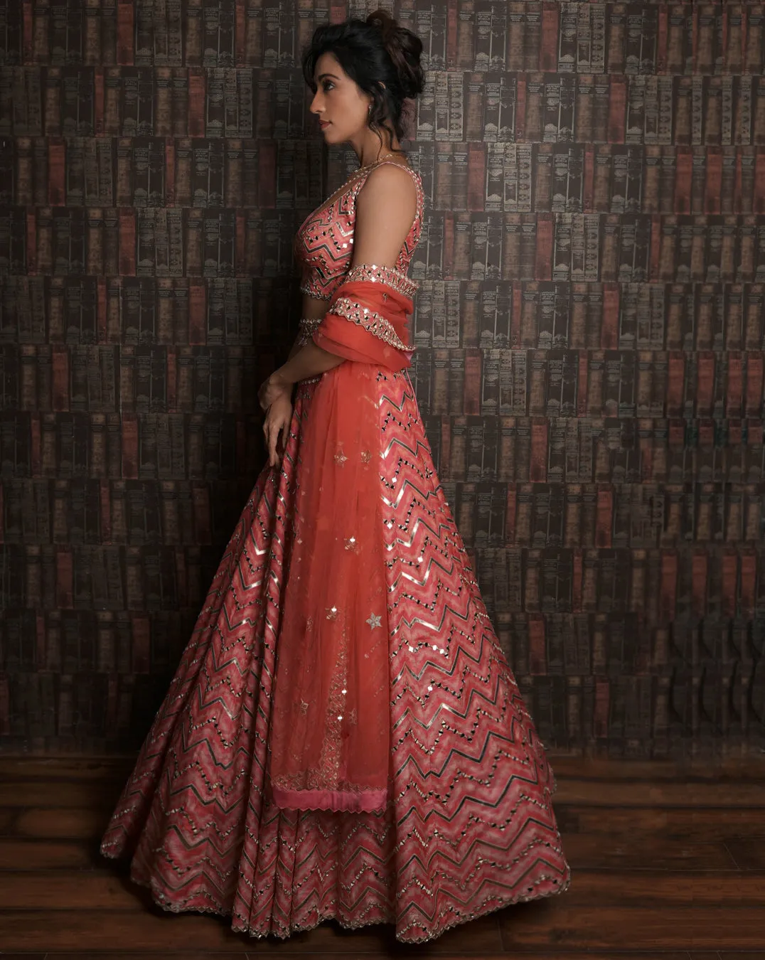 The Pink Chevron Lehenga