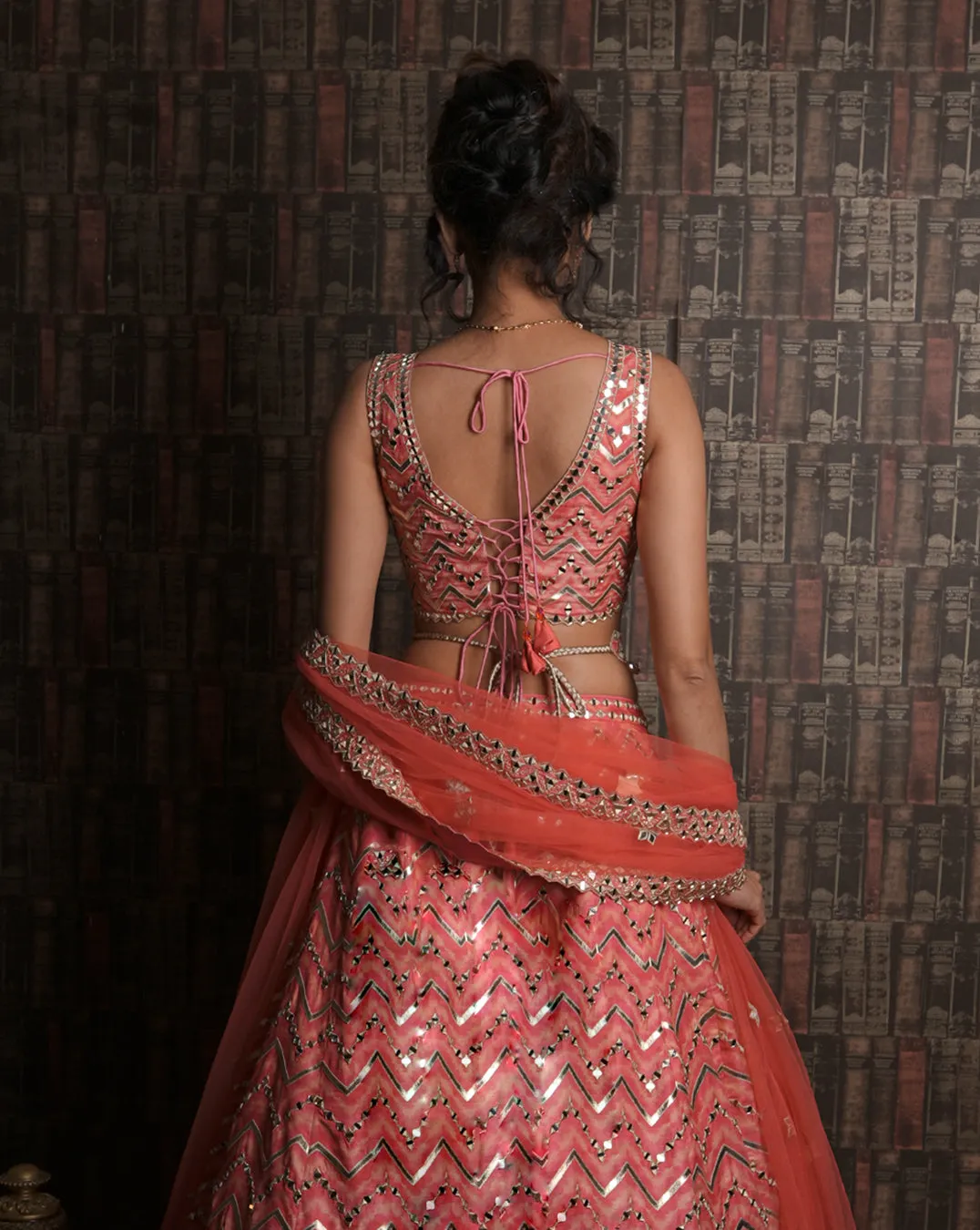 The Pink Chevron Lehenga