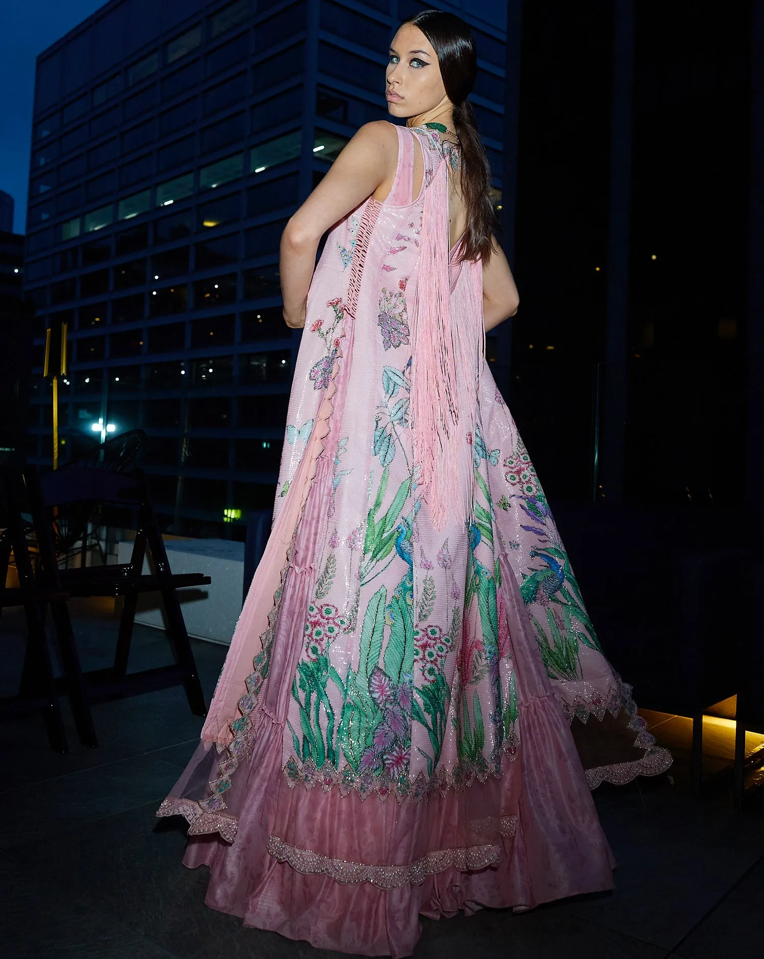 The Pink Floral Jacket Anarkali