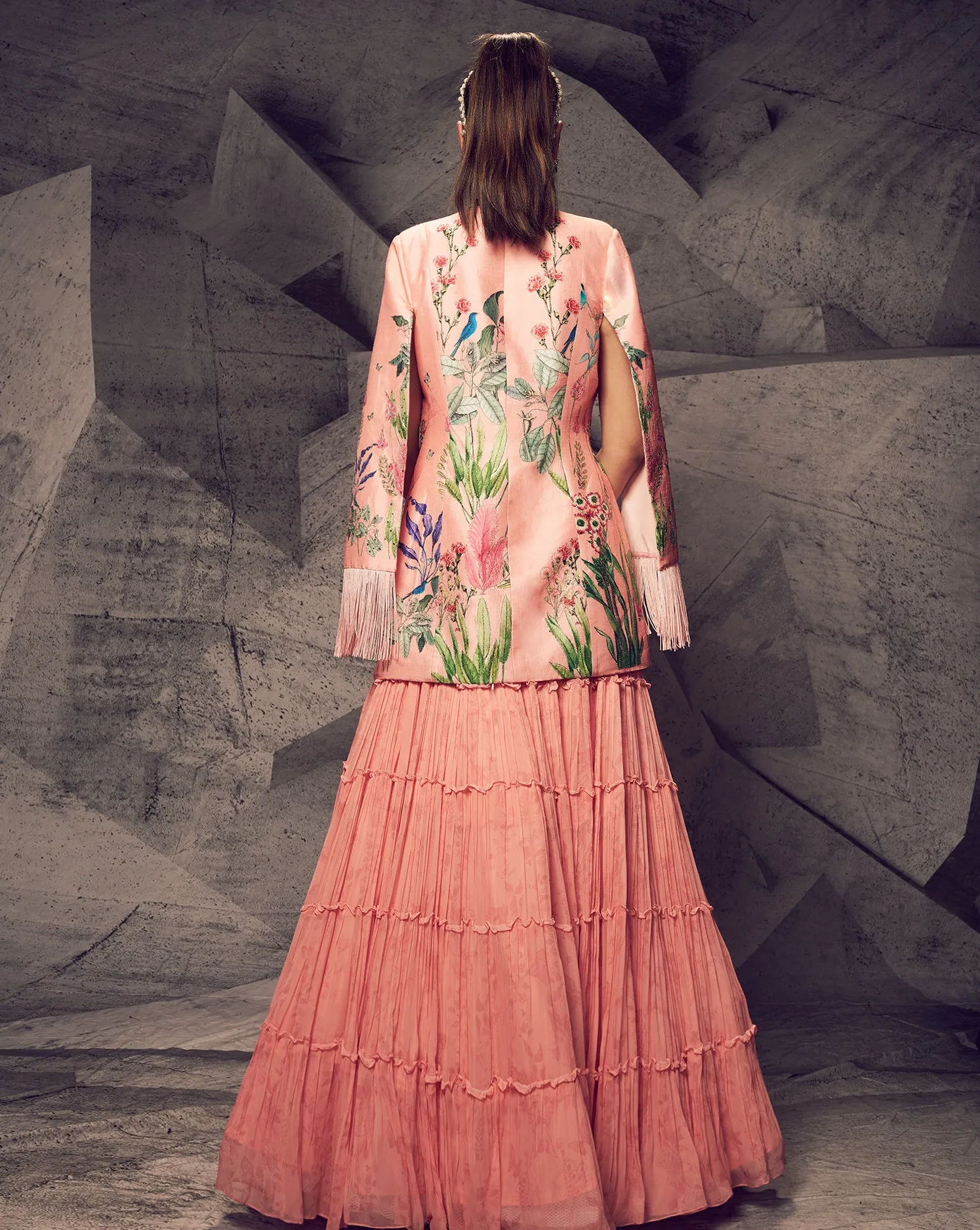 The Pink Floral Jacket Lehenga