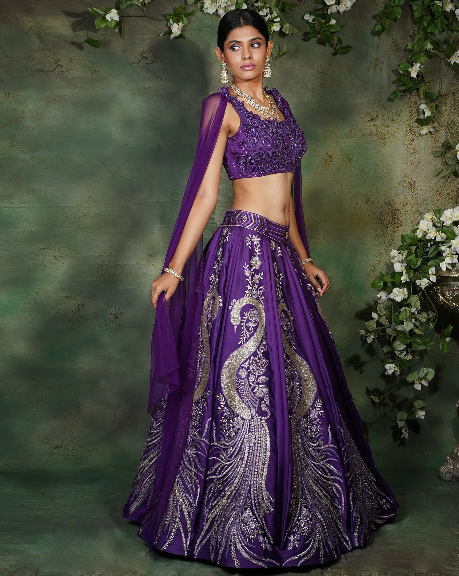 The Purple Peacock Lehenga