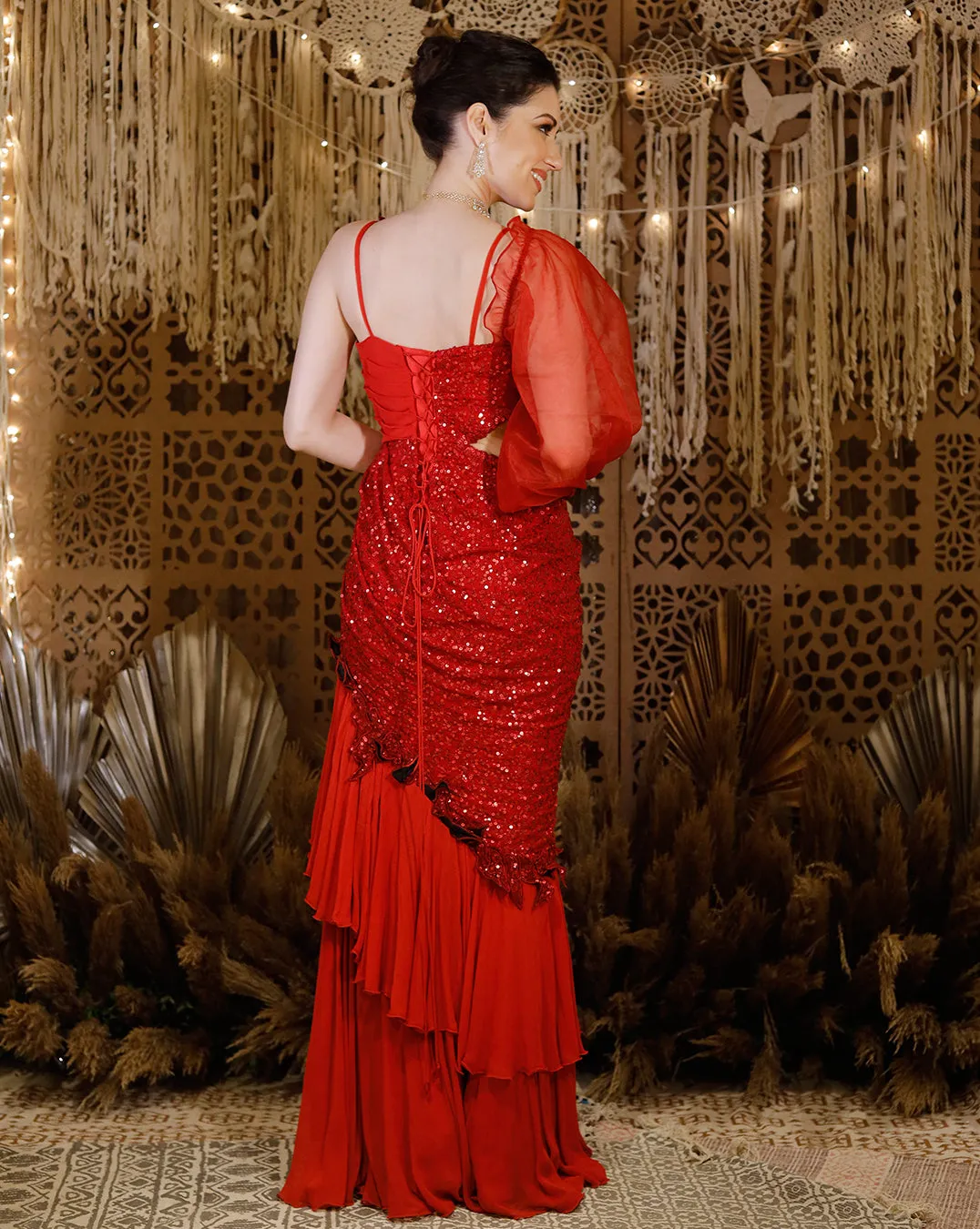 The red sequence gown