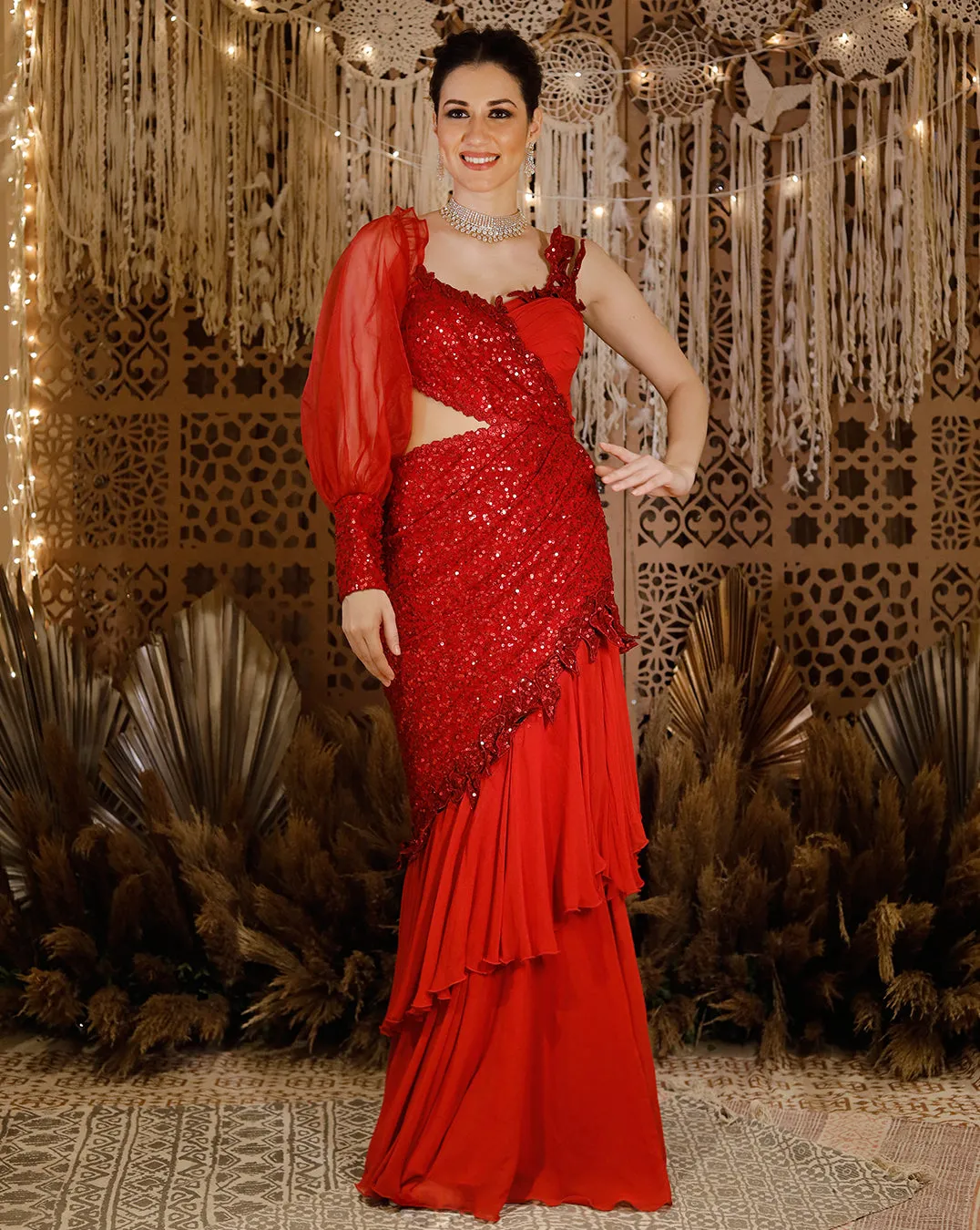 The red sequence gown