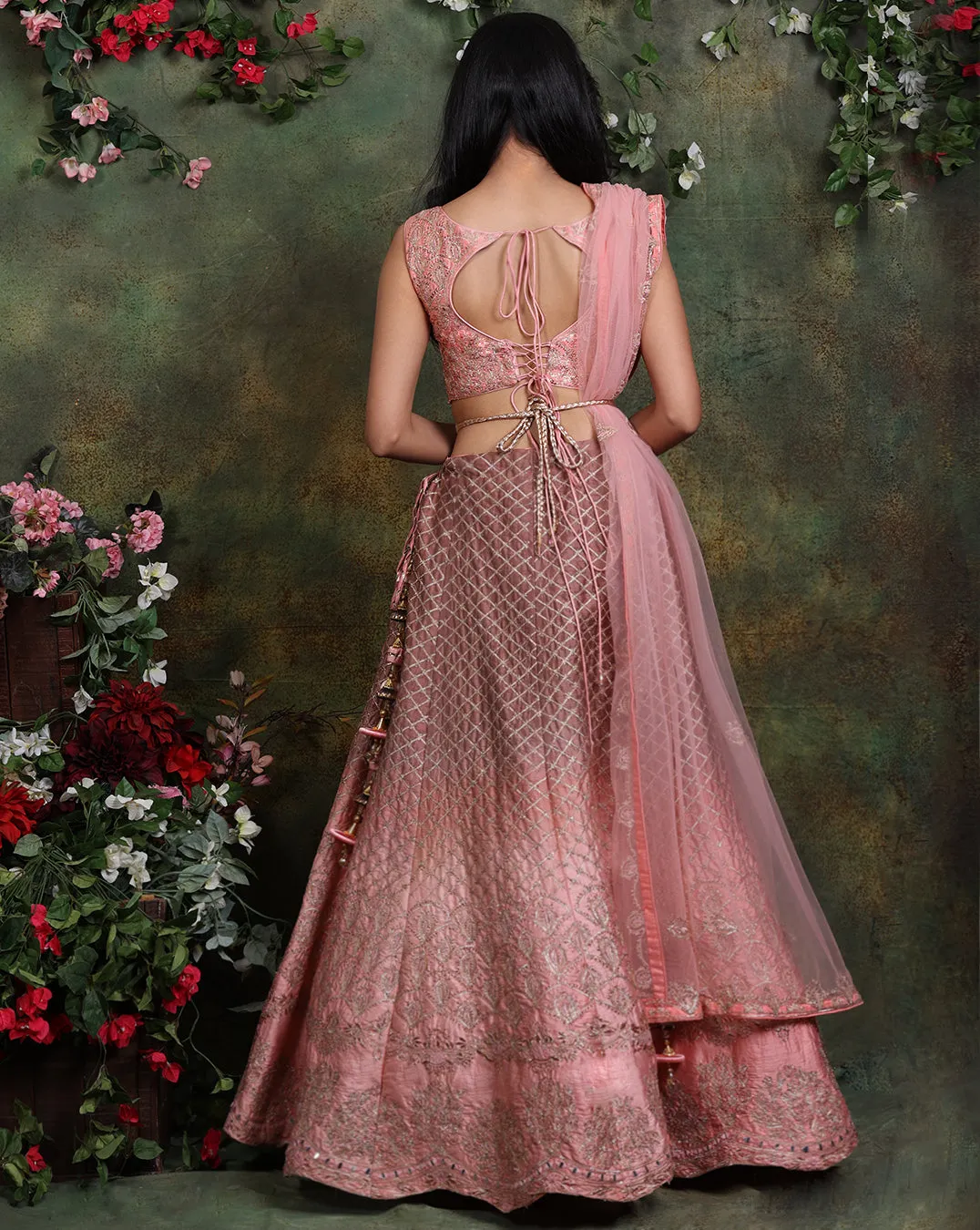 The Salmon Ombre Lehenga
