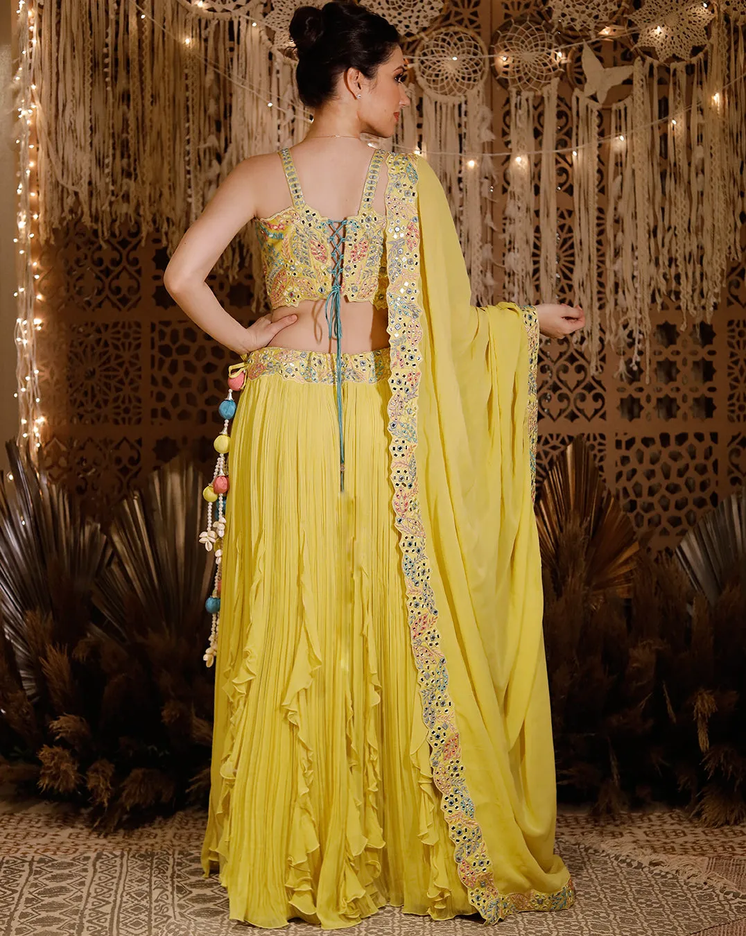 The Yellow frill Lehenga