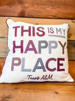 This Is My Happy Place Pillow   Piping || Texas A&M