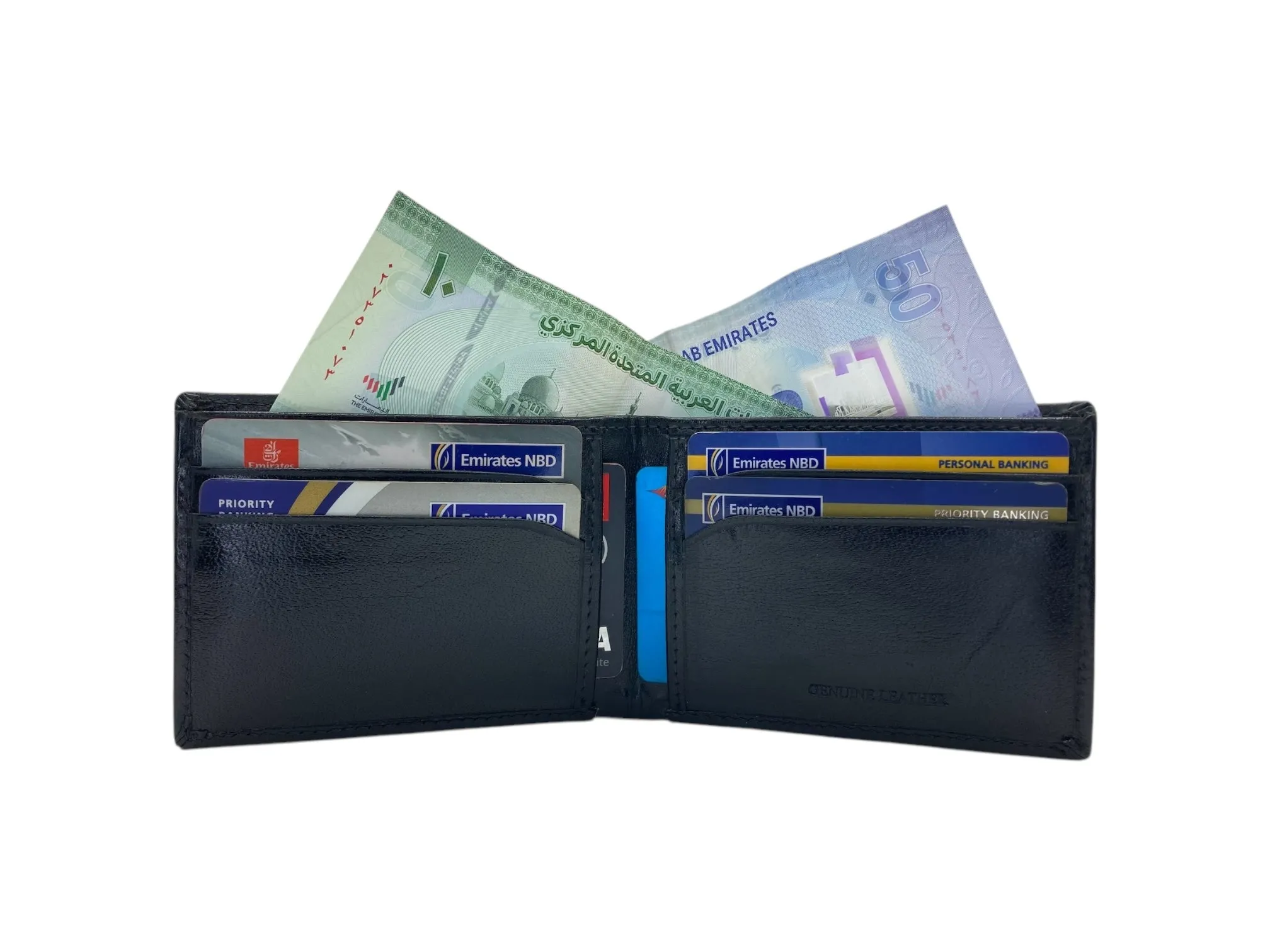 Top Grain Slim & Compact Leather  Billfold Wallet # 1586[B]