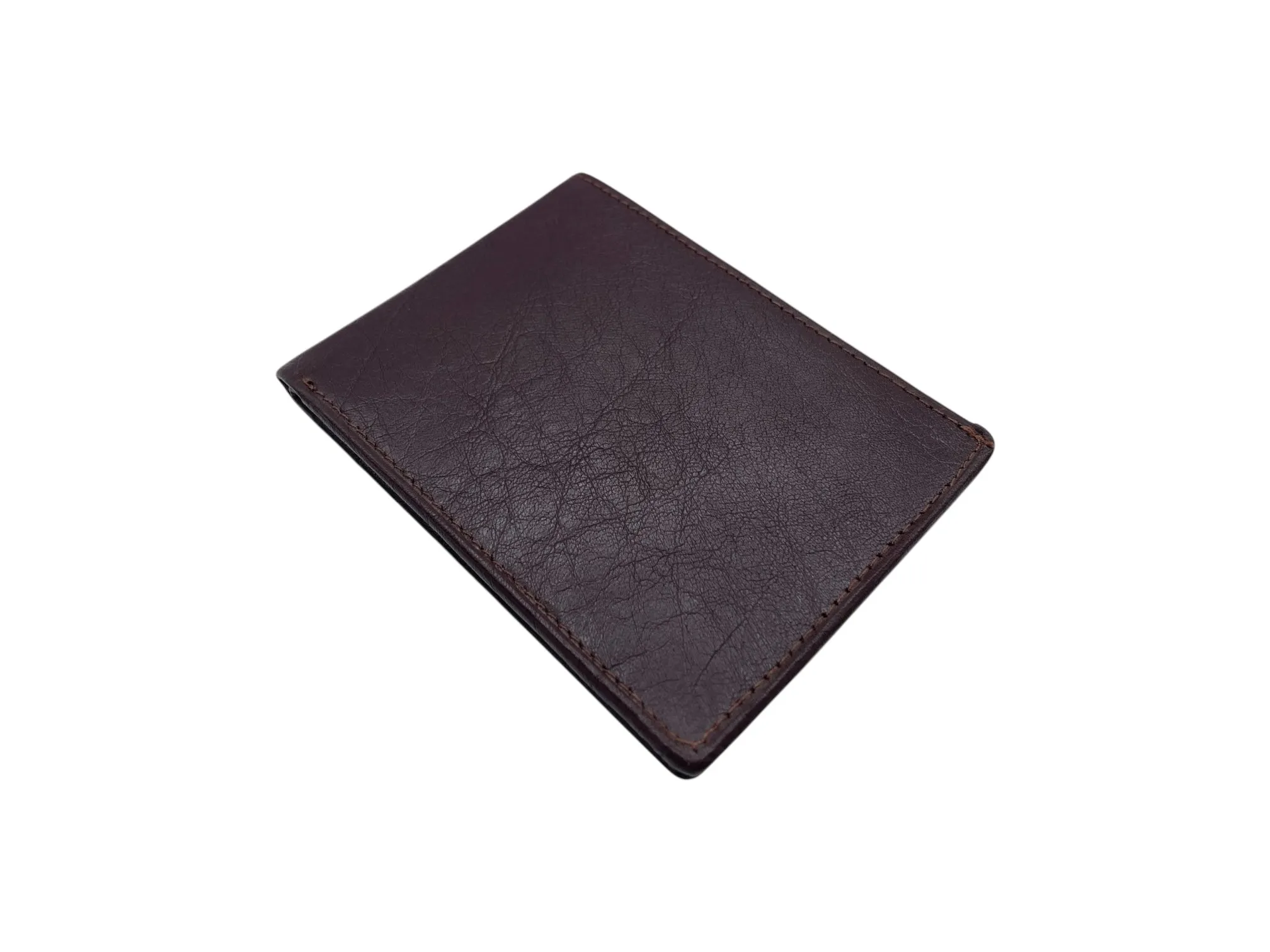 Top Grain Slim & Compact Leather  Billfold Wallet # 1586[B]