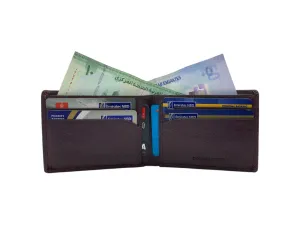 Top Grain Slim & Compact Leather  Billfold Wallet # 1586[B]