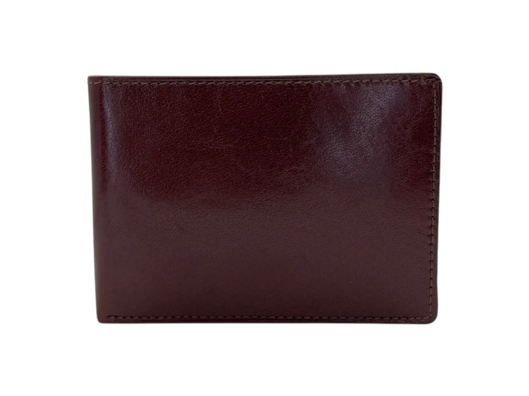 Top Grain Slim & Compact Leather  Billfold Wallet # 1586[B]