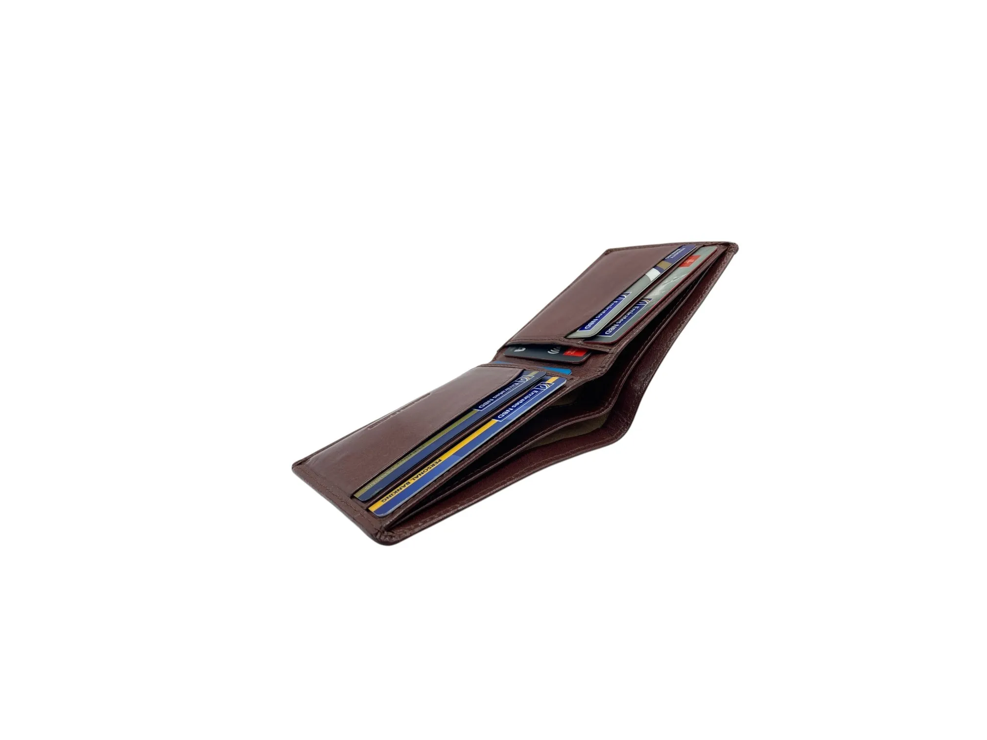 Top Grain Slim & Compact Leather  Billfold Wallet # 1586[B]