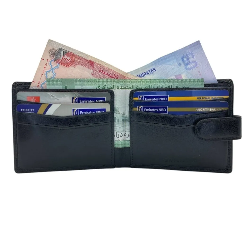 Top Grain Slim & Compact Leather  Billfold Wallet # 1587 [LOOP]