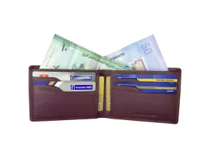 Top Grain Slim & Compact Leather  Billfold Wallet # 1588 [B]