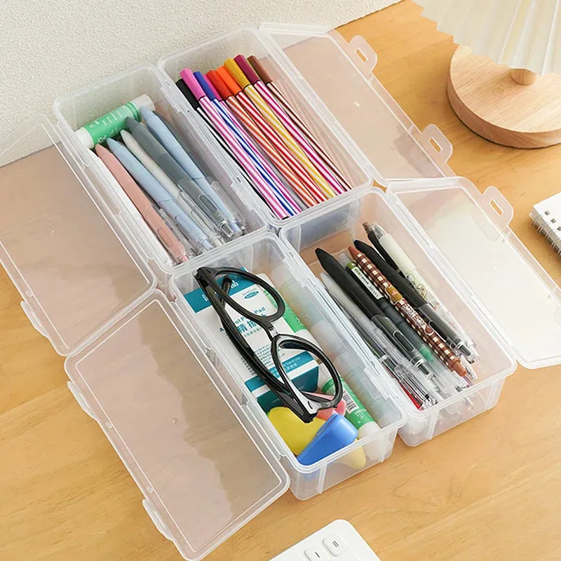 Transparent PP Pencil Case - Durable School Stationery Storage Box