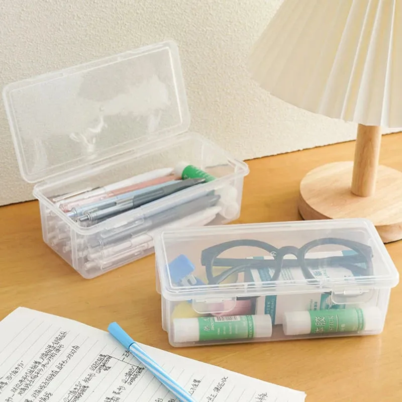 Transparent PP Pencil Case - Durable School Stationery Storage Box