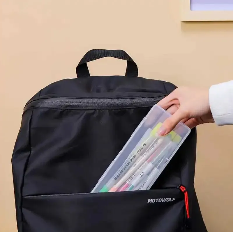 Transparent PP Pencil Case - Durable School Stationery Storage Box