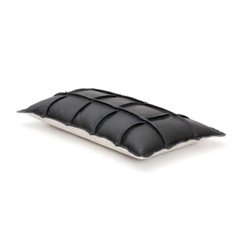 Vare leather pillow, black
