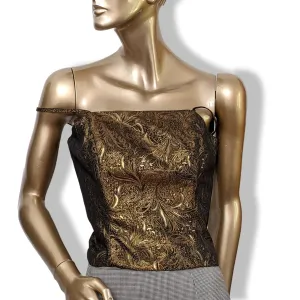 Vero Moda Gold/Brown Sparkling Evening Sleeveless Top Lovely!