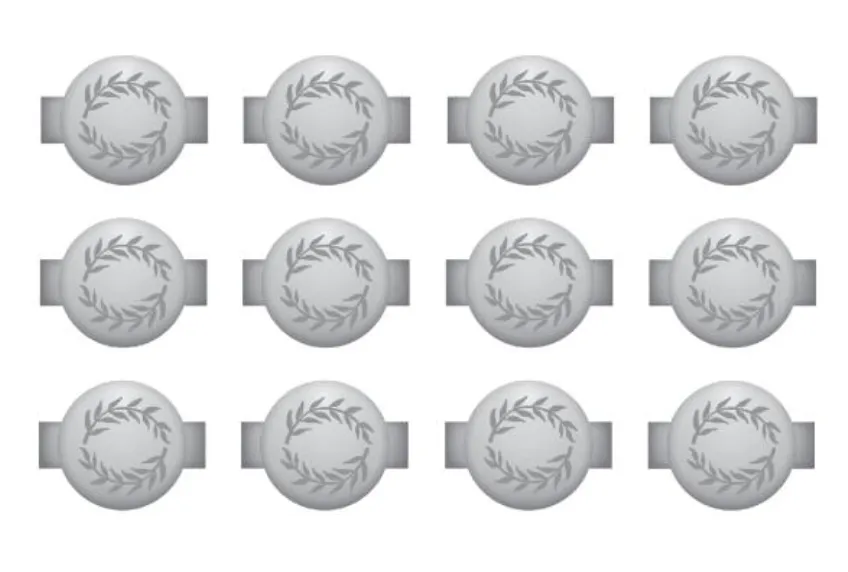 We R Makers Silver Round Leaf Embossed Charm Staples {F300}