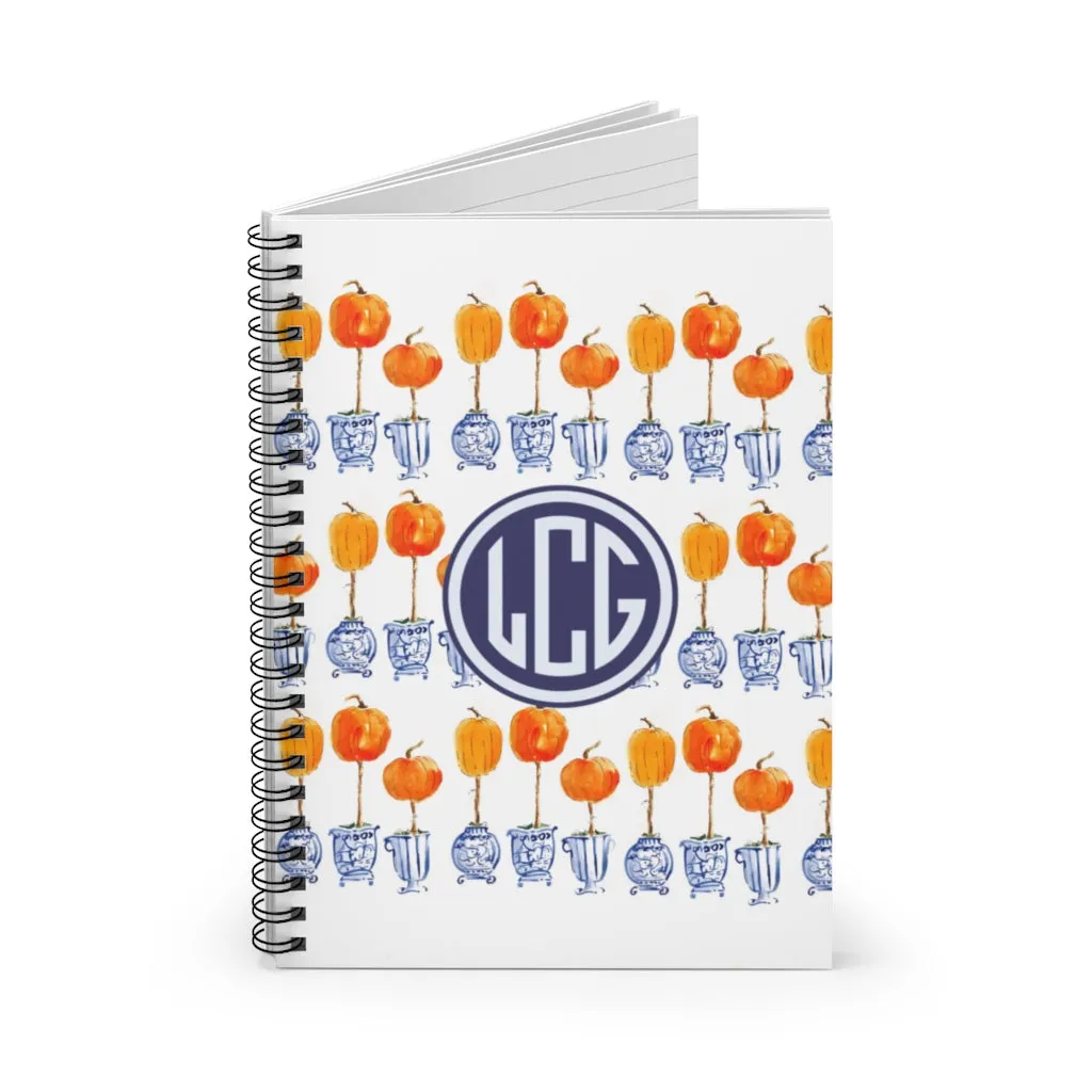 When blue and white met the pumpkin patch Notebook