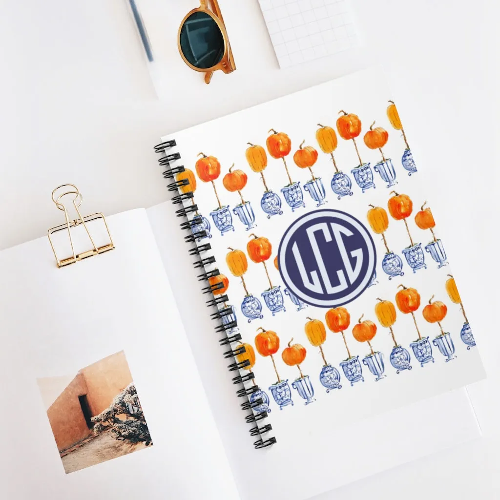 When blue and white met the pumpkin patch Notebook