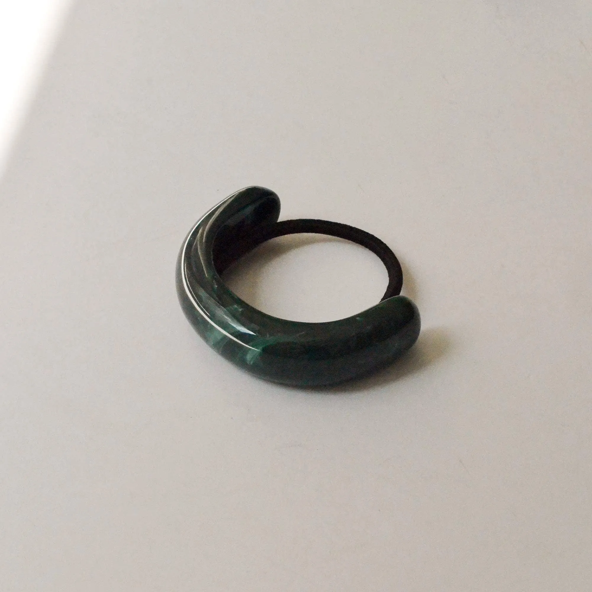 Wide Arch Acrylic Ponytail Hair Tie | Green