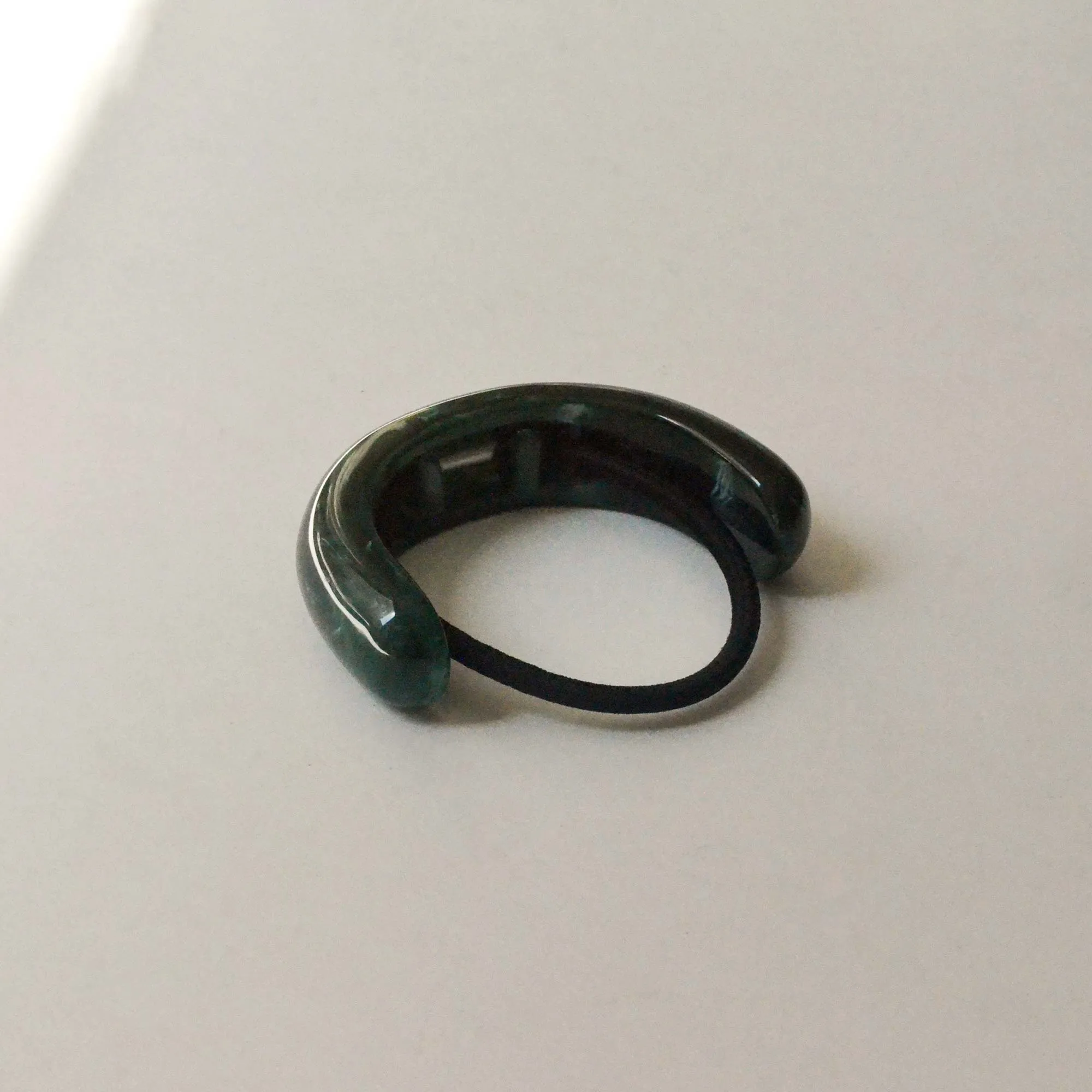 Wide Arch Acrylic Ponytail Hair Tie | Green