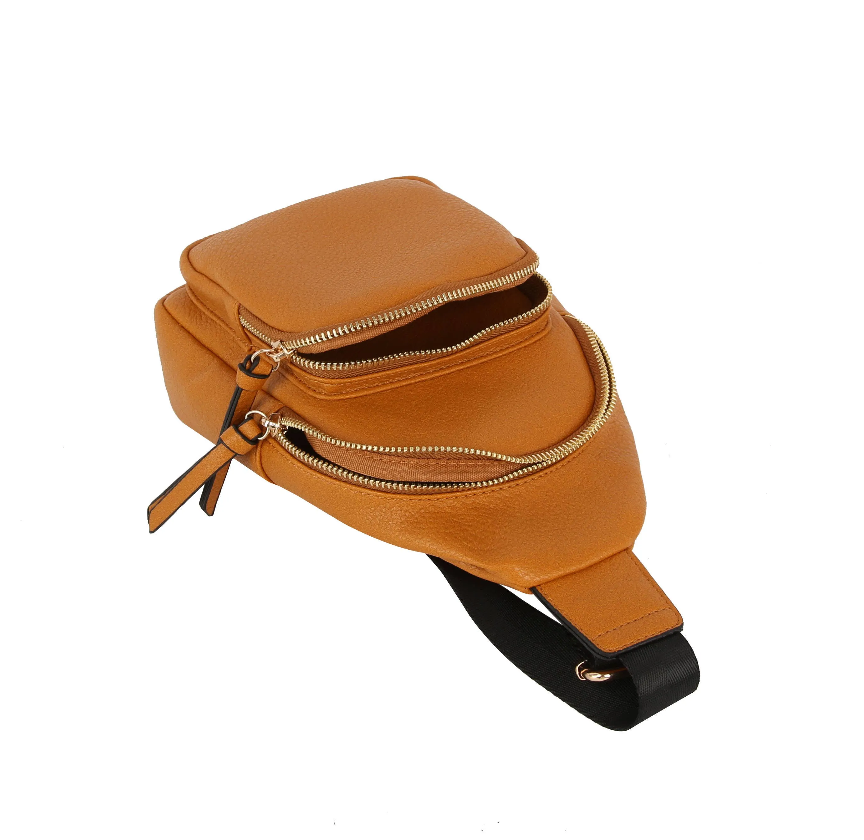 Women Sling Crossbody Bag - Cognac