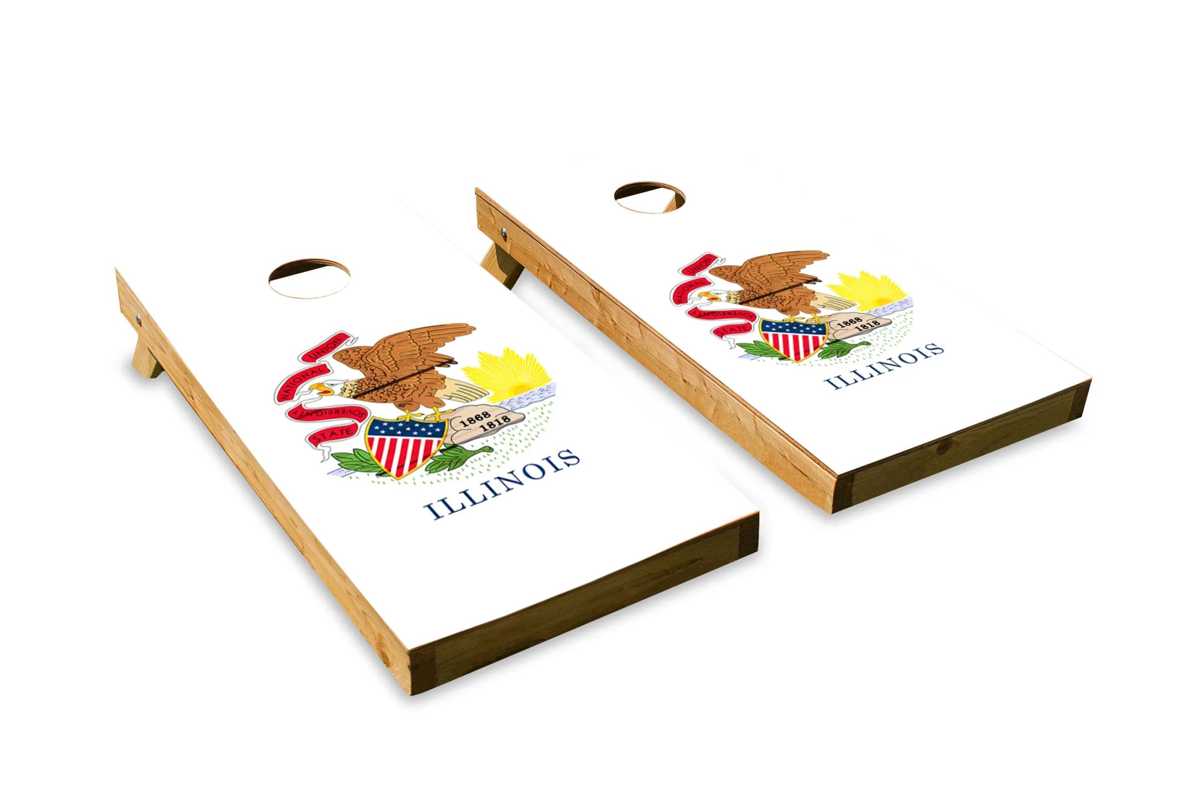 Wood Grain Illinois State Flag