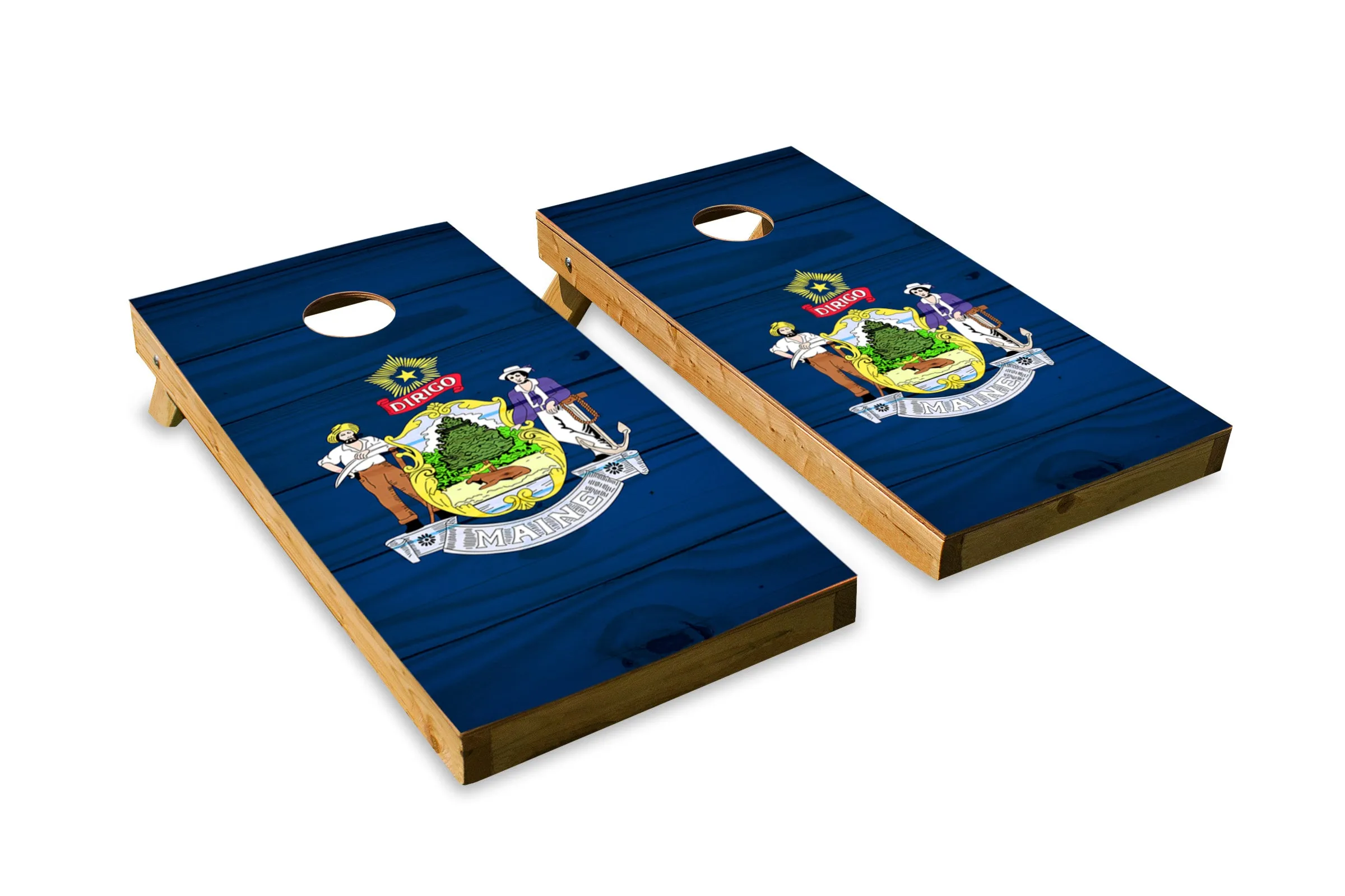 Wood Grain Maine State Flag