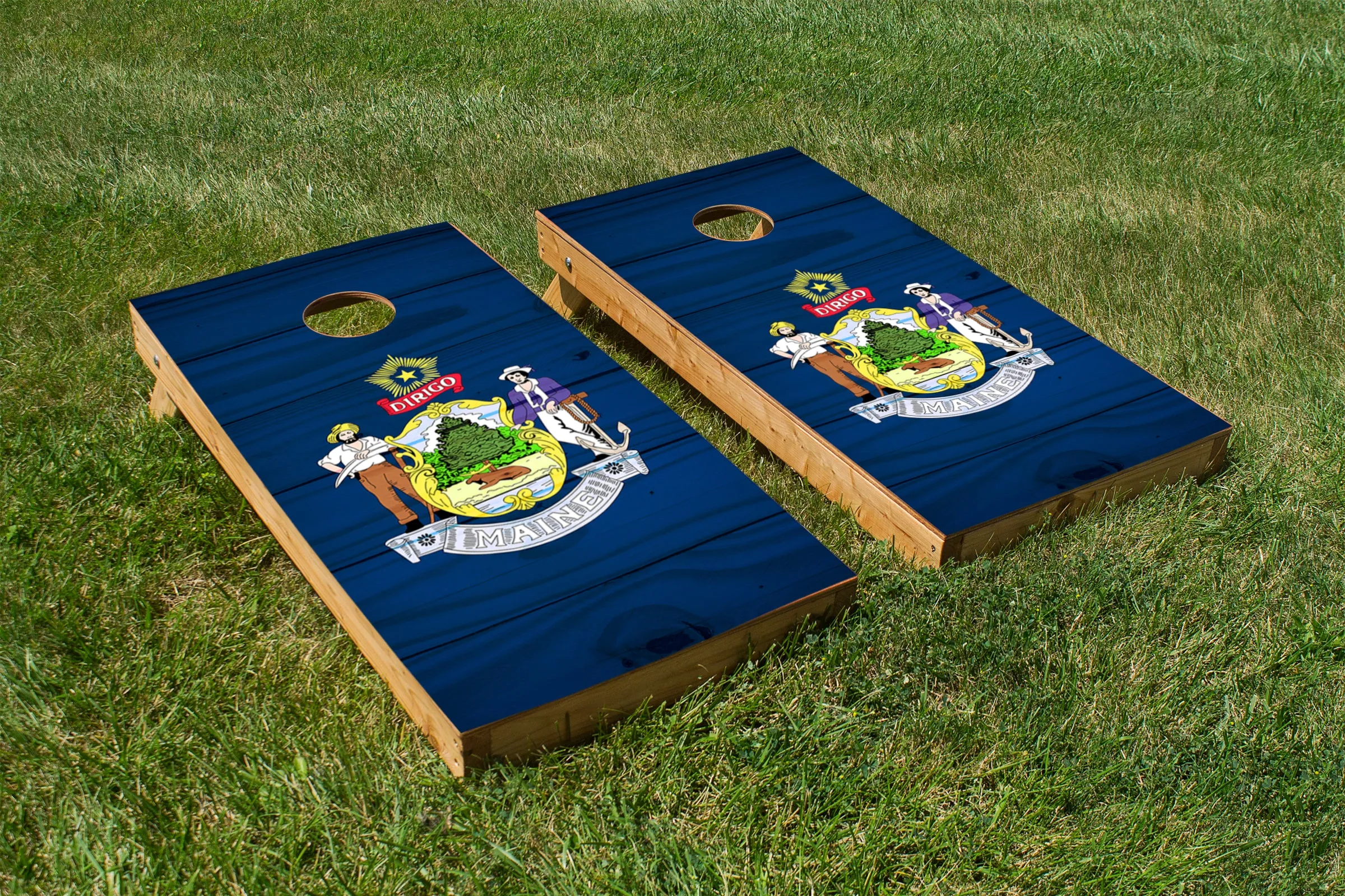 Wood Grain Maine State Flag