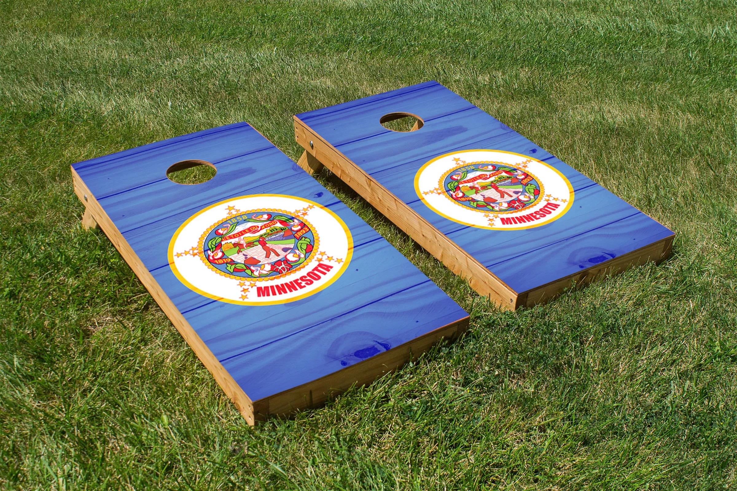 Wood Grain Minnesota State Flag