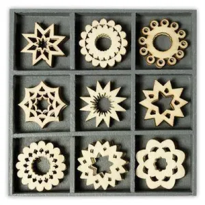 Wooden Decorations Embellishments Toppers - Fancy Circles