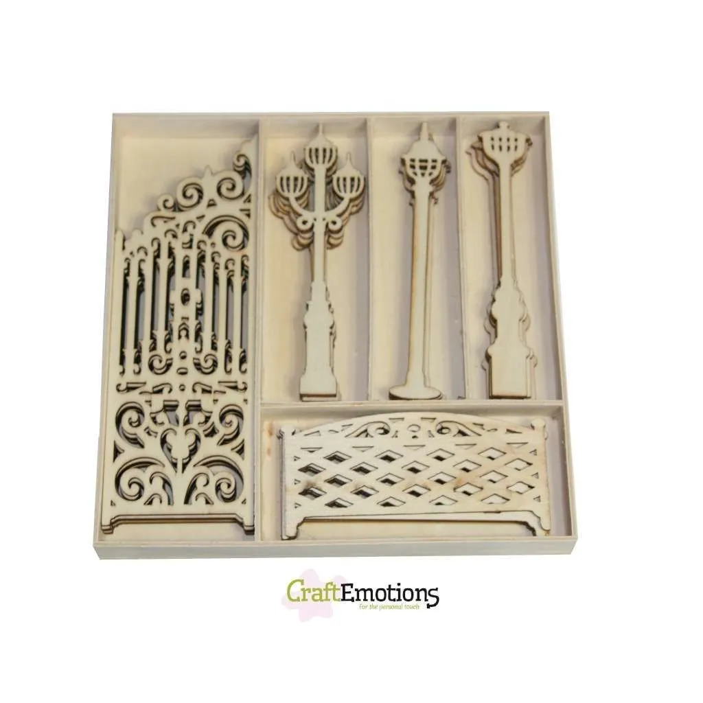 Wooden Shapes Embellishments Toppers - Fence Lantern Gates Intricate Cut