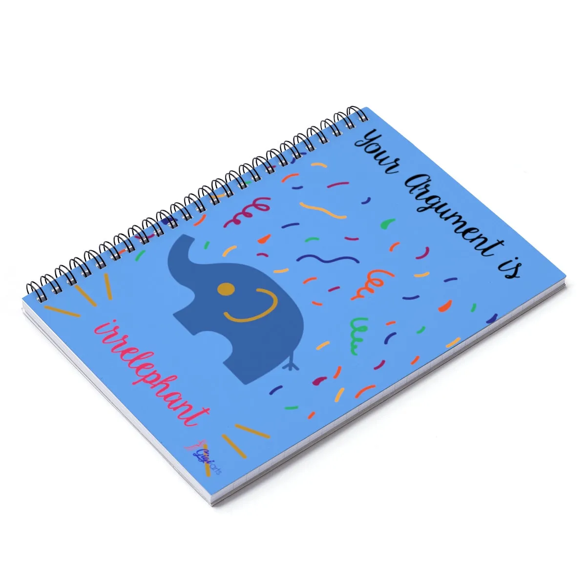 Your argument is irrelephant Spiral light blue Notebook - Ruled Line