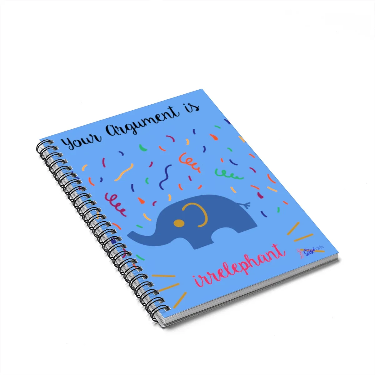 Your argument is irrelephant Spiral light blue Notebook - Ruled Line