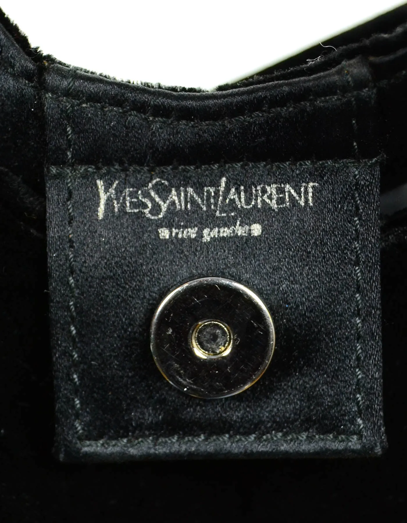 Yves Saint Laurent YSL Black Velvet Small Mombasa Bag